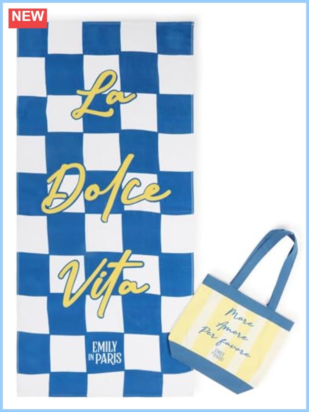 Canvas Tote Bag & Beach Towel Set, Emily in Paris, Absorbent Cotton, Gift